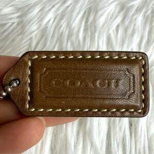 1.5" COACH Brown Fob Bag Charm Hang tag Hangtag